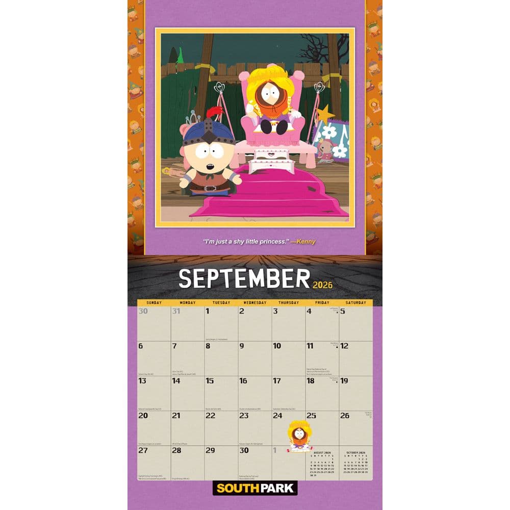 South Park 2026 Wall Calendar Third Alternate Image
