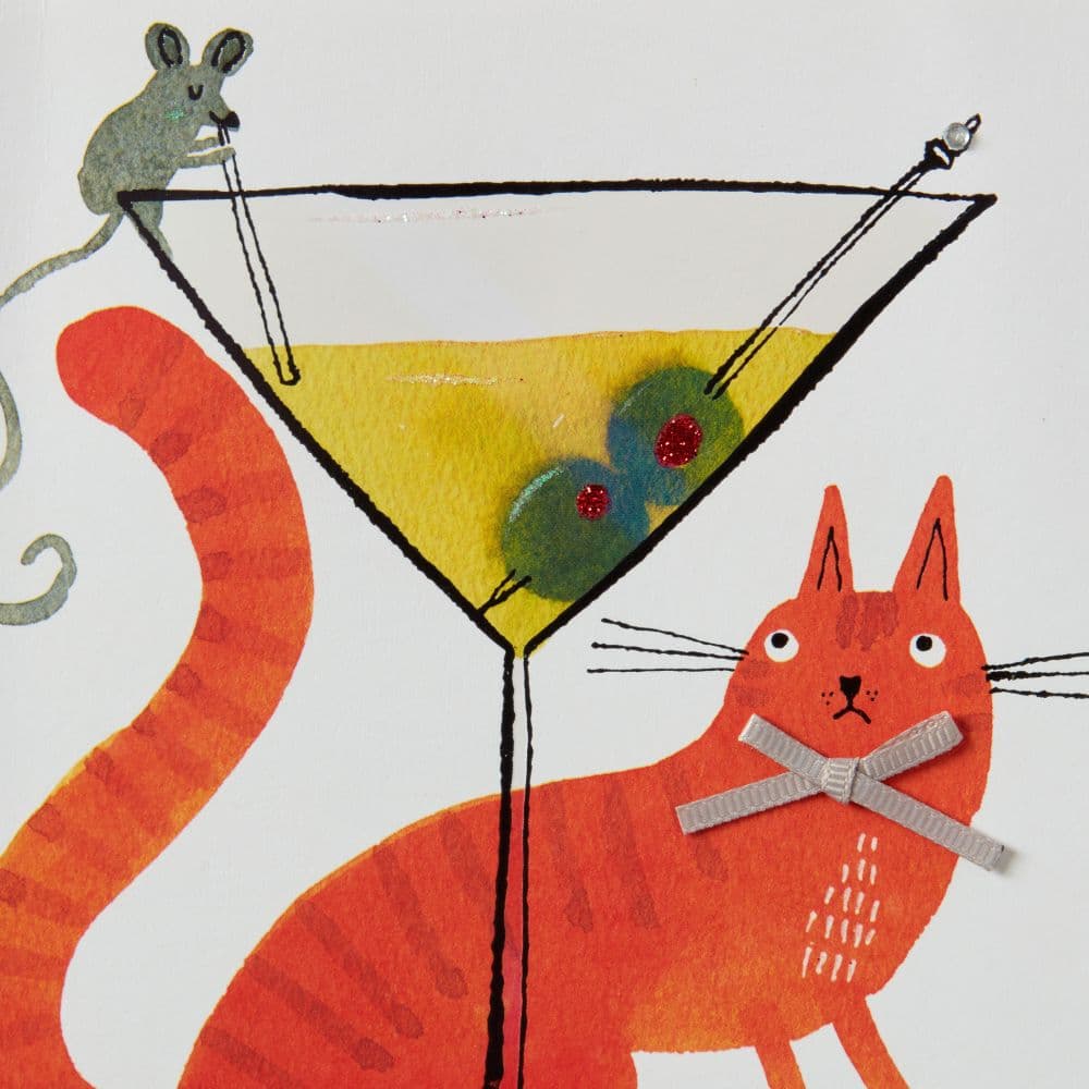 Cat Mouse &amp; Martini Birthday Card Third Alternate Image width=&quot;1000&quot; height=&quot;1000&quot;