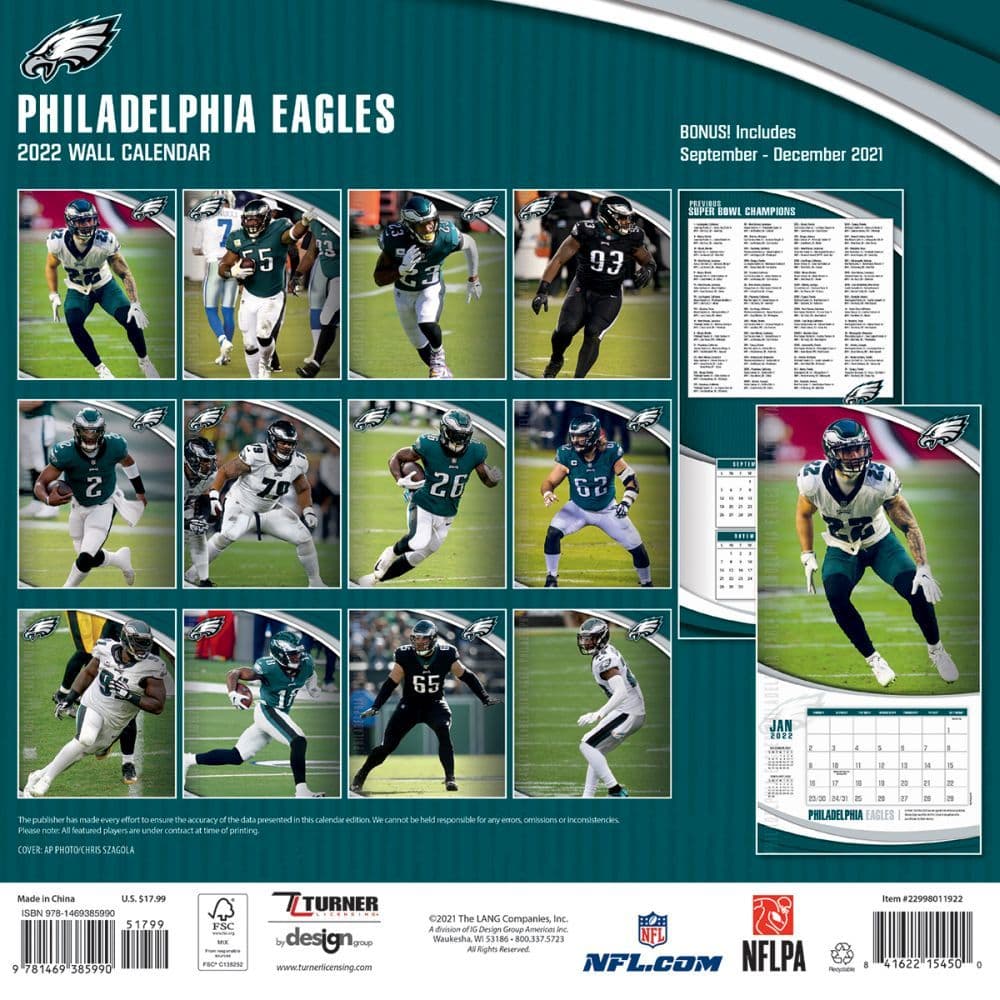 Philadelphia Eagles 2022 Wall Calendar - Calendars.com