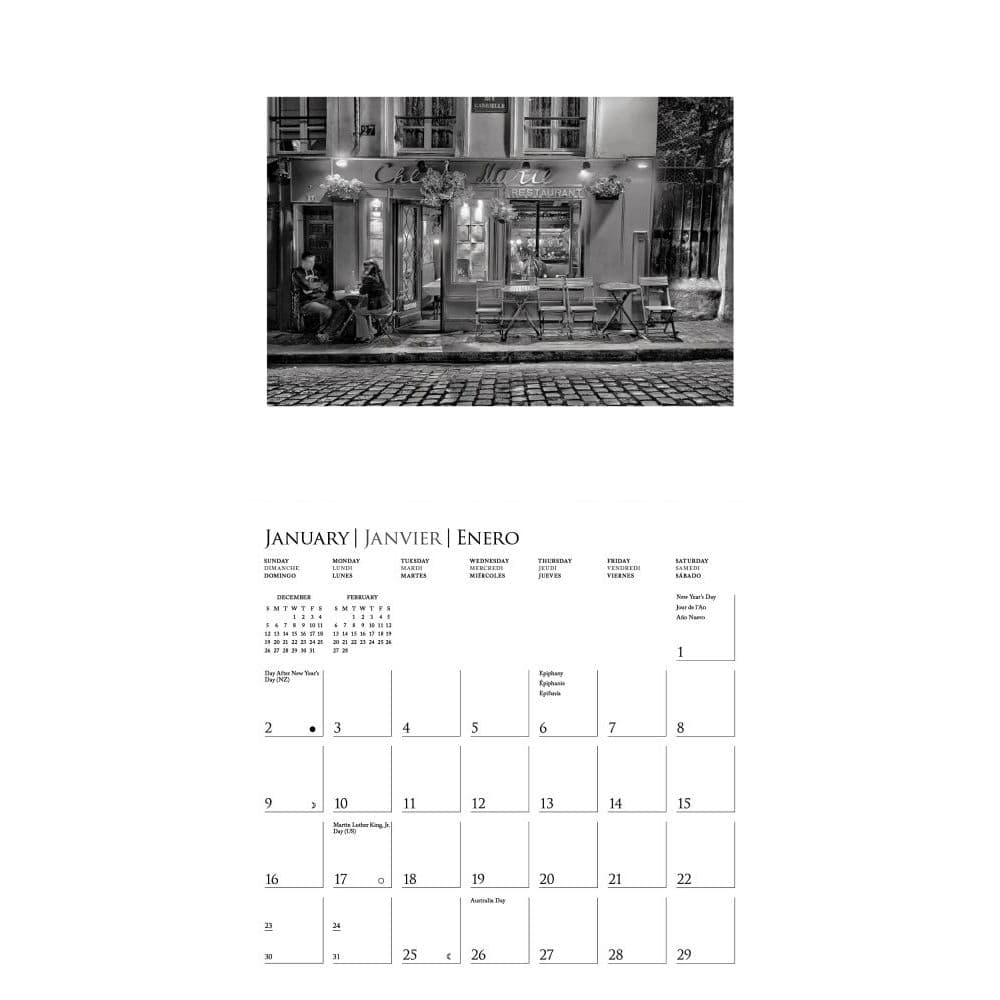 Paris B&W 2022 Mini Wall Calendar - Calendars.com