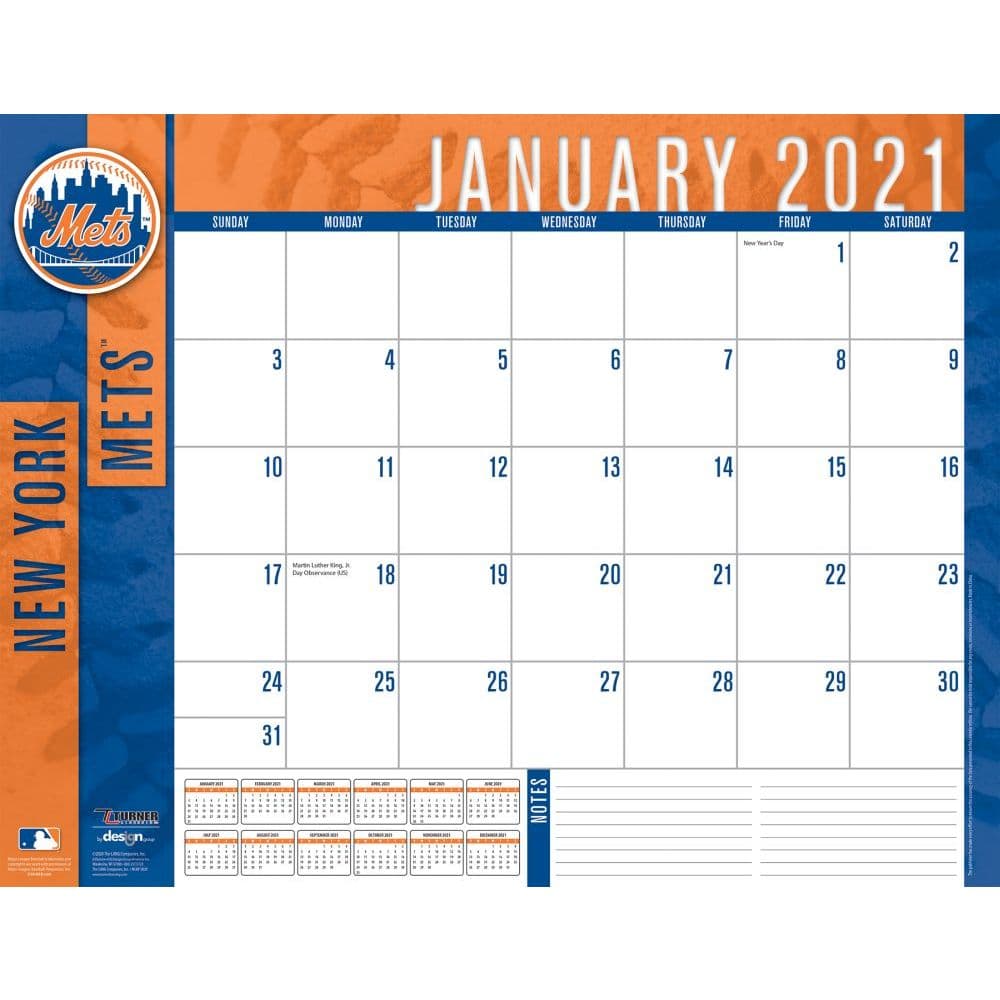 2021 New York Mets Calendars Sports Calendars