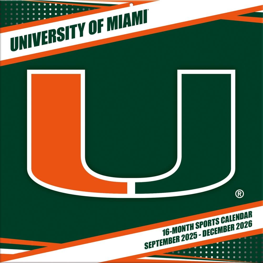 Miami Hurricanes 2026 Wall Calendar Main Product Image