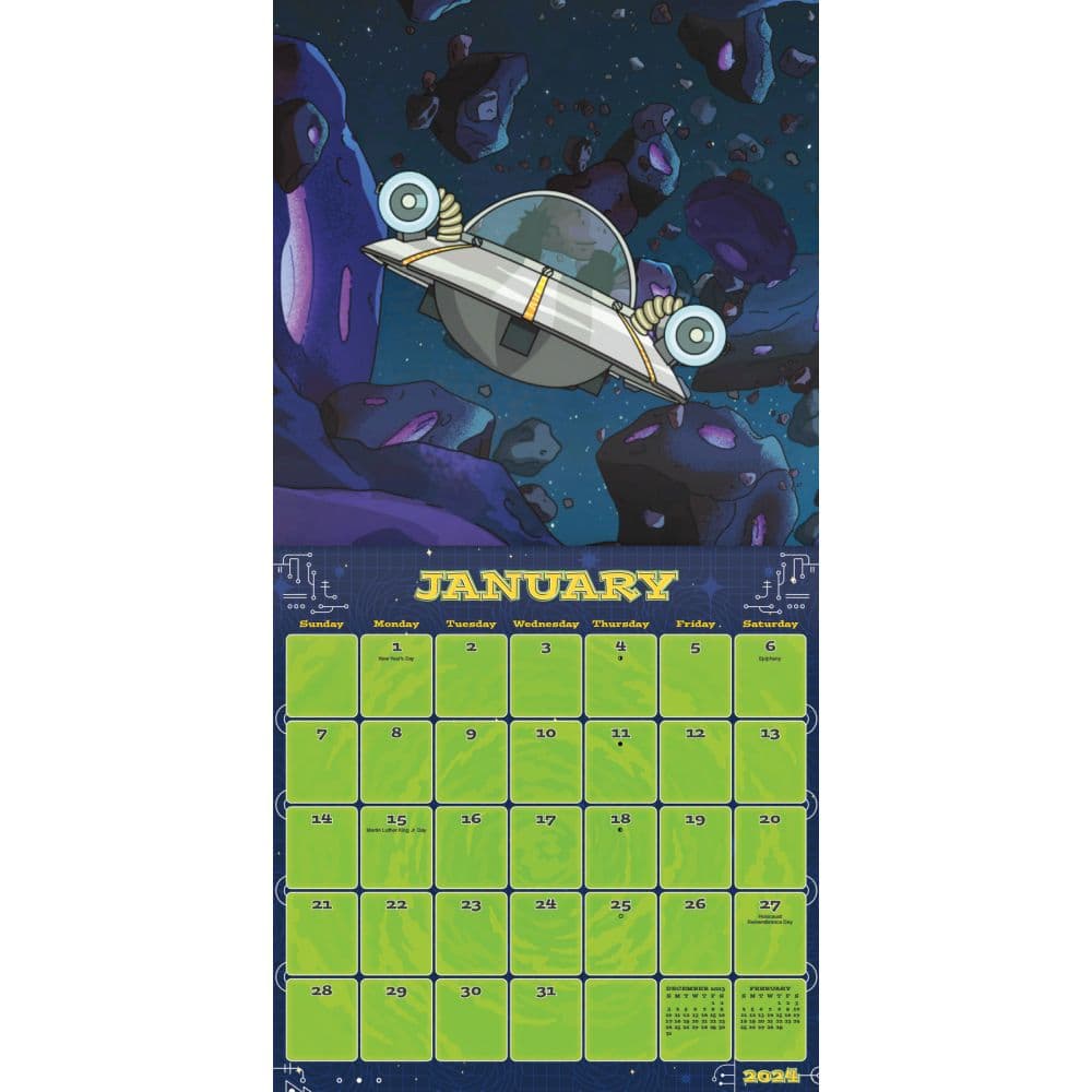 Rick and Morty 2024 Wall Calendar