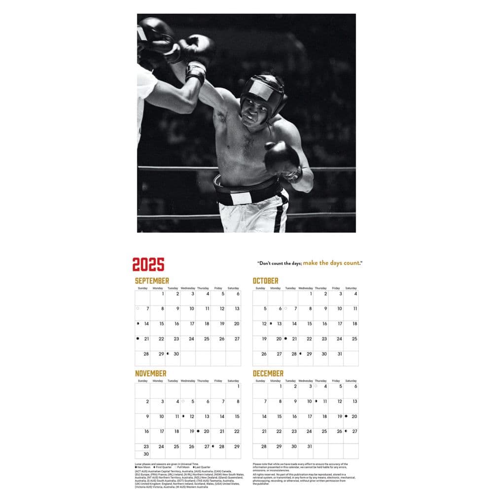 Muhammad Ali 2026 Mini Wall Calendar, 7'' X 7'', 16-Month Calendar with Stapled Binding