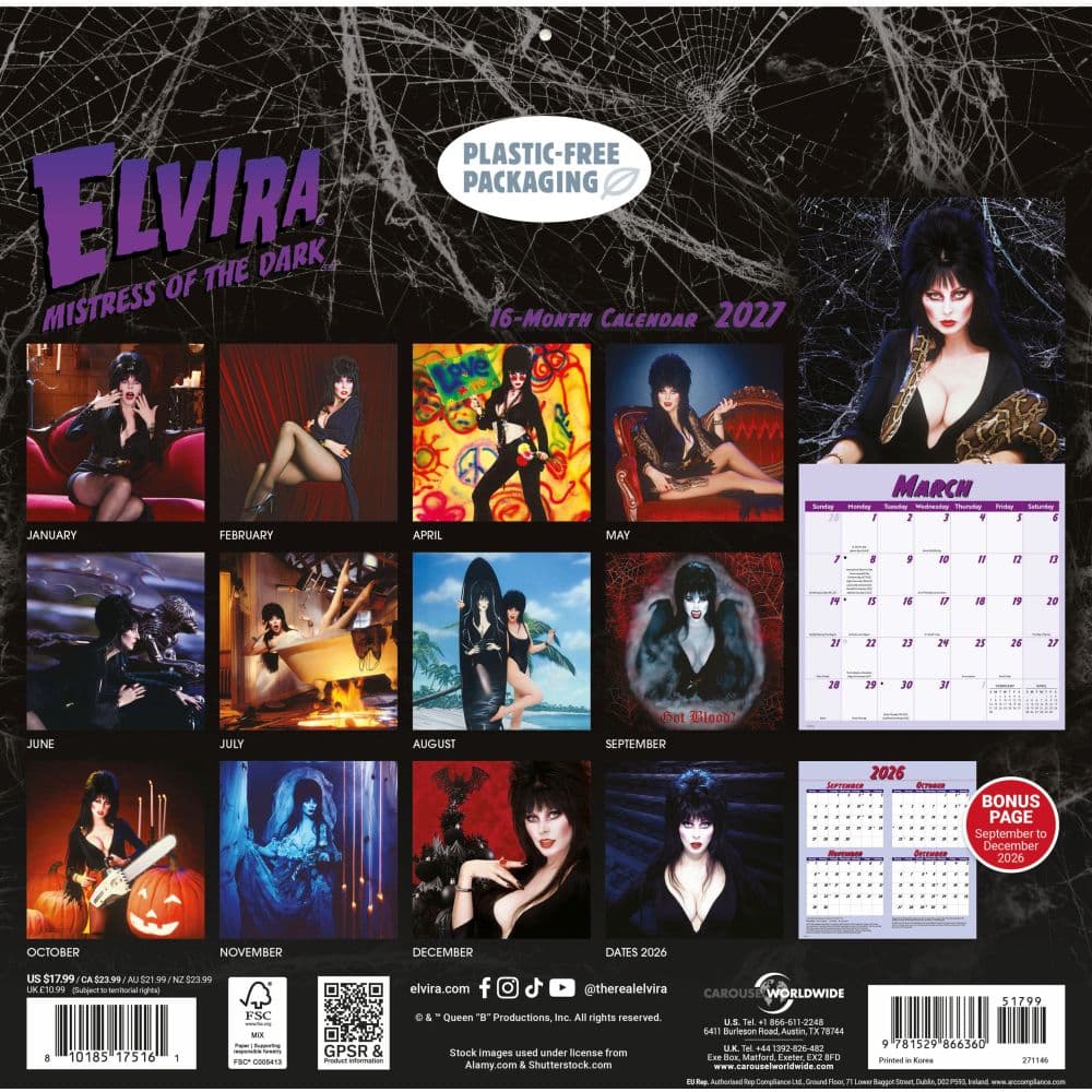 Elvira 2027 Wall Calendar First Alternate Image