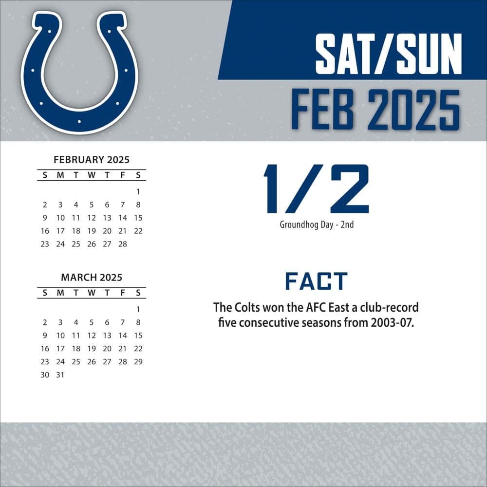 NFL Indianapolis Colts 2025 Desk Calendar Third Alternate Image width="1000" height="1000"