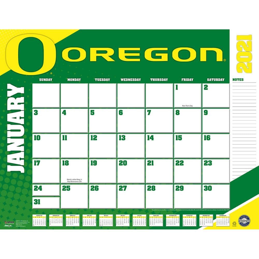 2021 Oregon Ducks Calendars Sports Calendars com