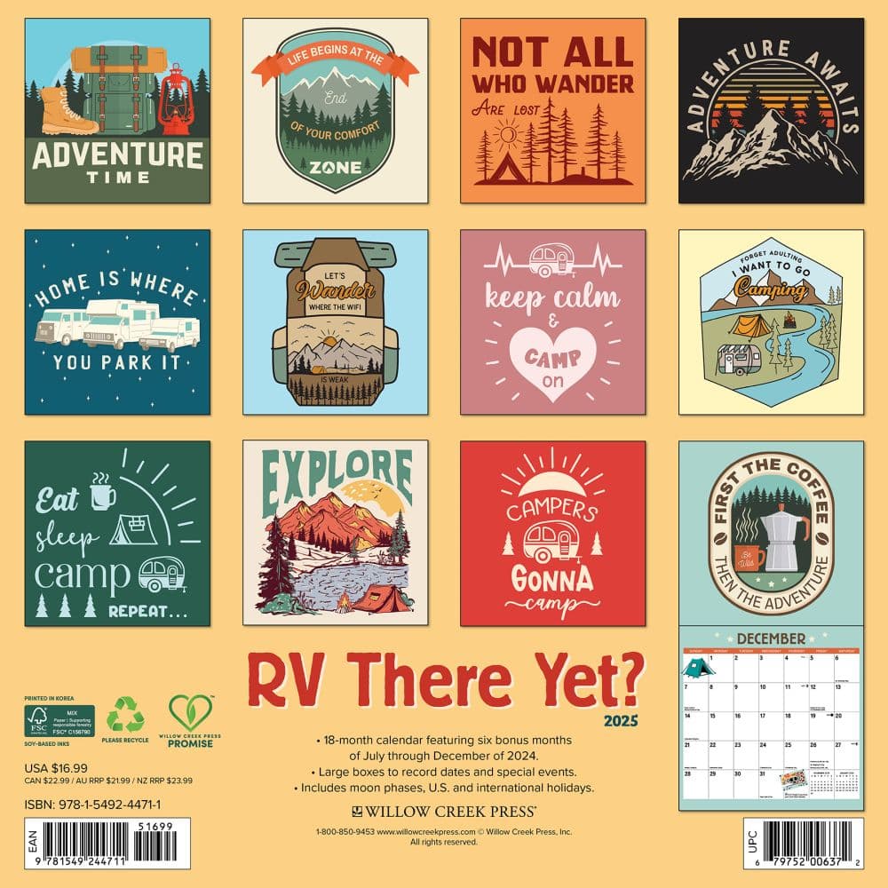 RV There Yet 2025 Wall Calendar First Alternate Image width="1000" height="1000"