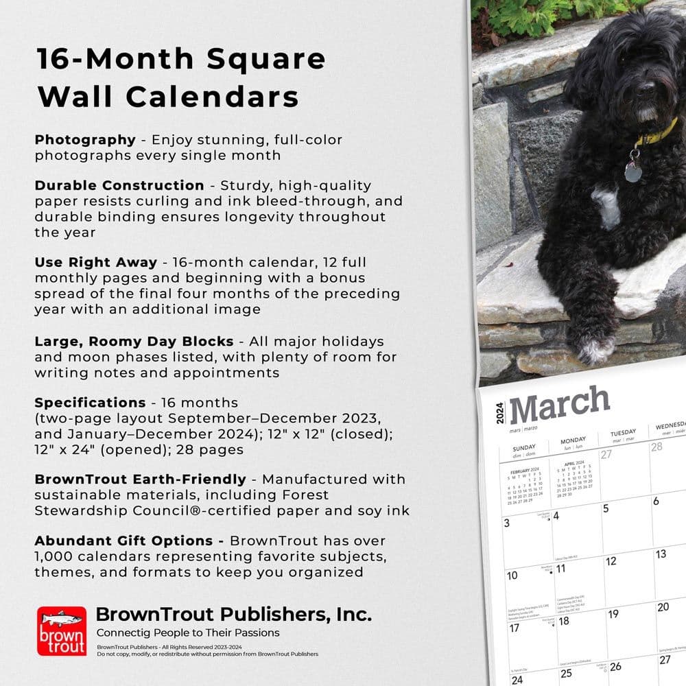 Portuguese Water Dogs 2024 Wall Calendar Fourth Alternate Image width=&quot;1000&quot; height=&quot;1000&quot;