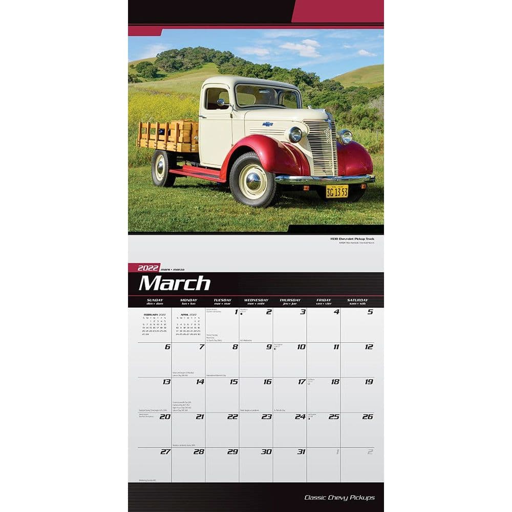 Chevy Classic Pickups 2022 Wall Calendar - Calendars.com