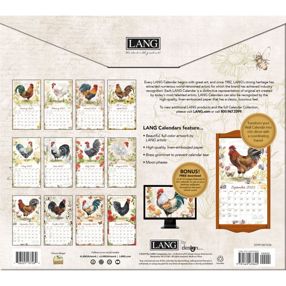 Proud Rooster by Susan Winget 2025 Wall Calendar First Alternate Image width=&quot;1000&quot; height=&quot;1000&quot;