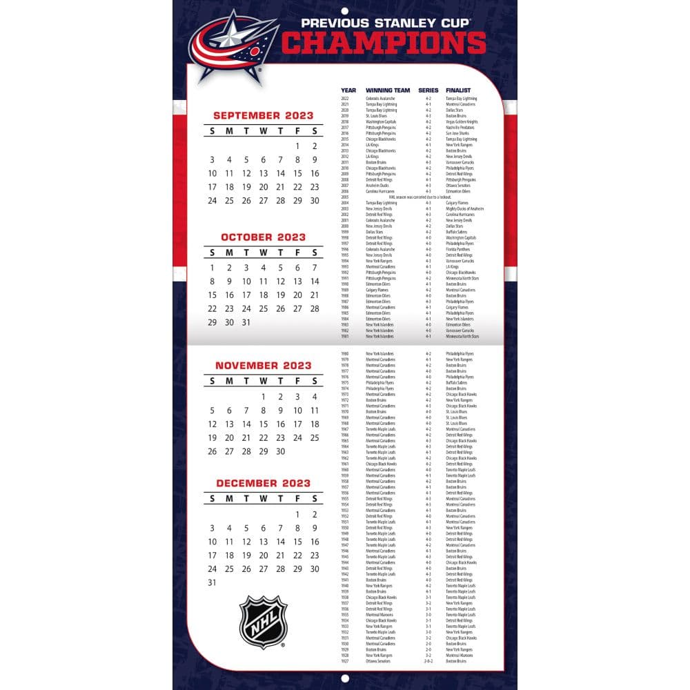 Columbus Blue Jackets 2024 Wall Calendar