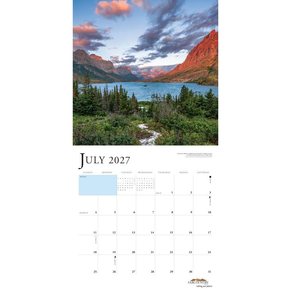 Glacier National Park 2027 Wall Calendar Second Alternate Image
