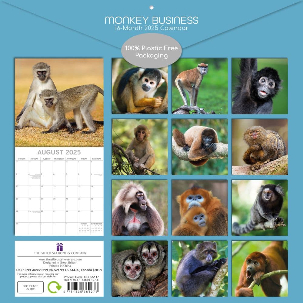Monkey Business 2025 Wall Calendar First Alternate Image width=&quot;1000&quot; height=&quot;1000&quot;