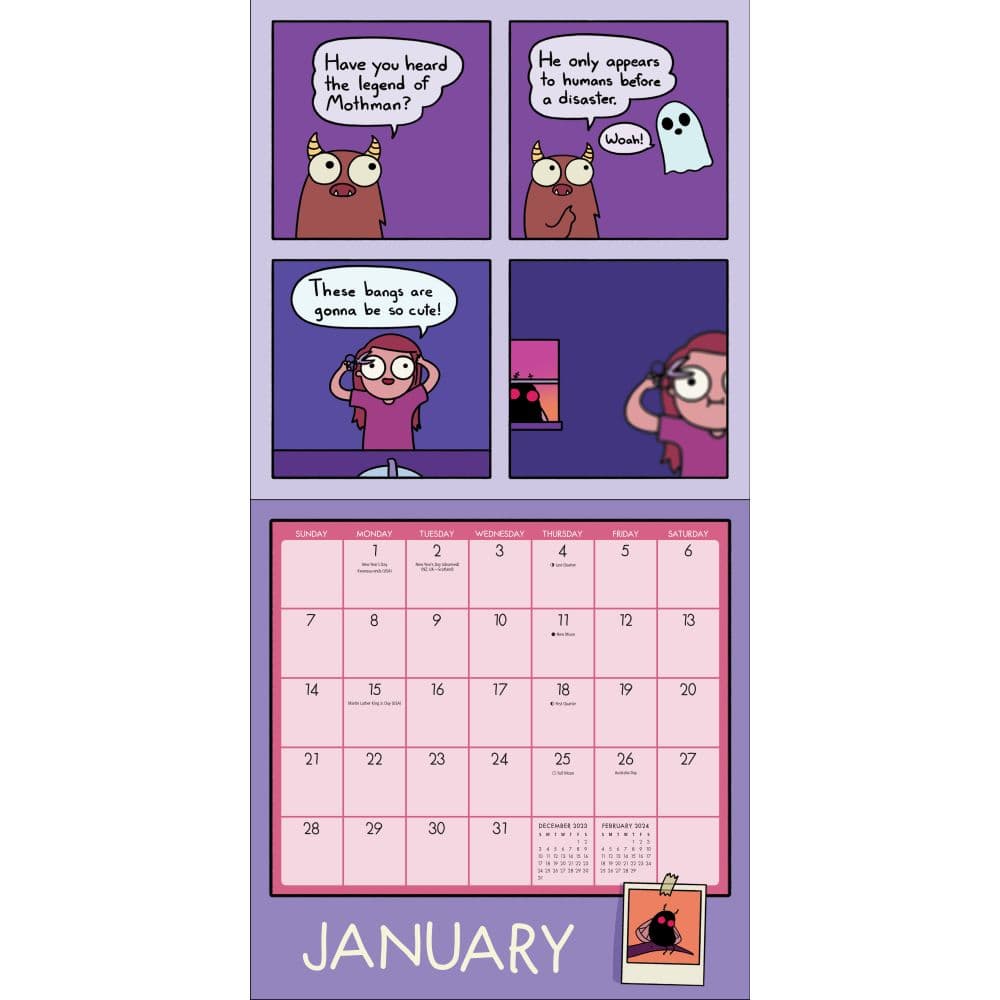 Cryptid Club 2024 Wall Calendar January