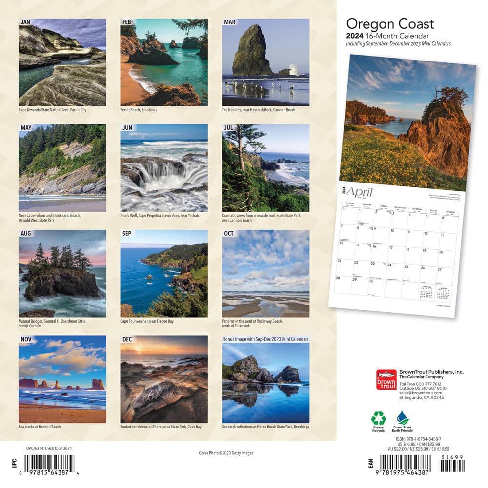 Oregon Coast 2024 Wall Calendar