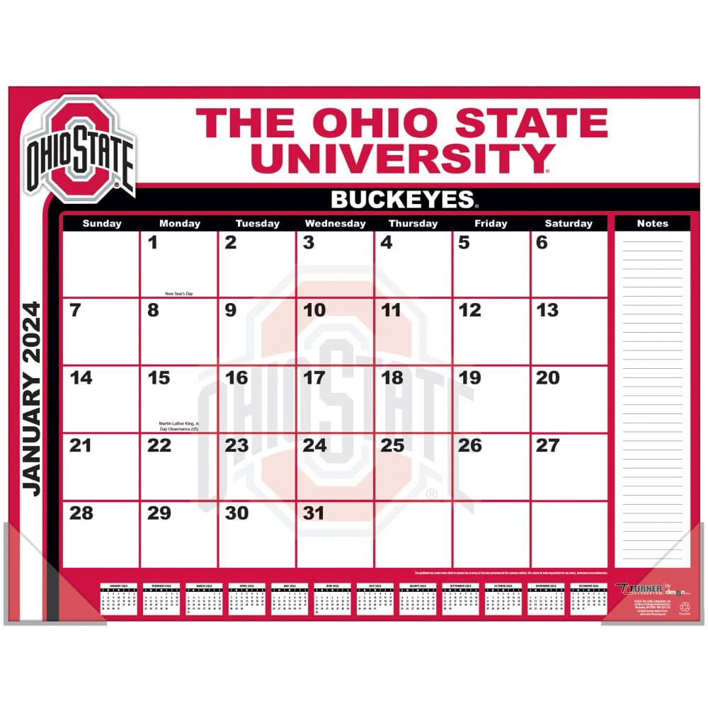 Ohio State Buckeyes 2024 Desk Pad