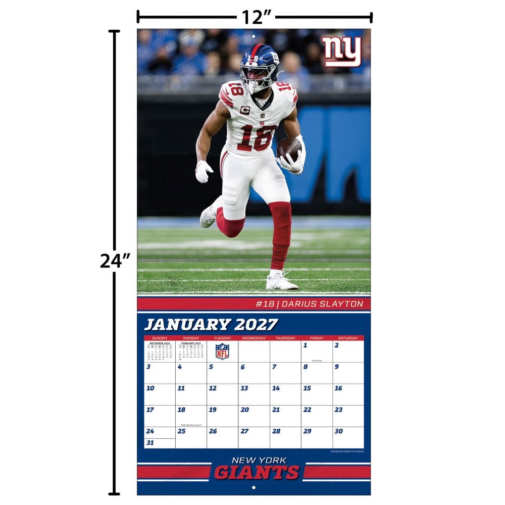NFL New York Giants 2027 Wall Calendar Fourth Alternate Image
