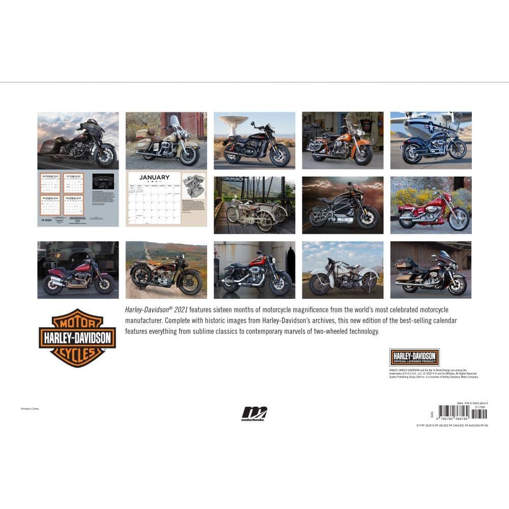 Harley Davidson Large Wall Calendar