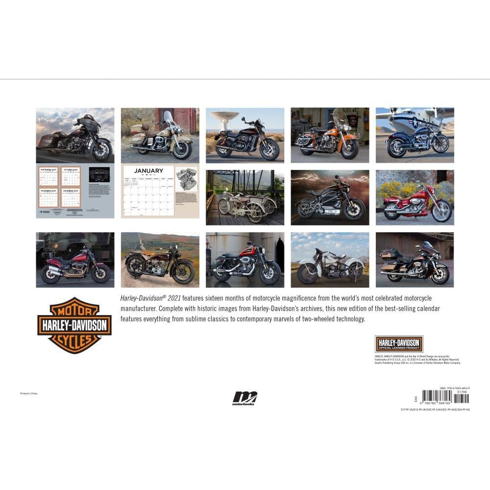 Harley Davidson Large Wall Calendar - Calendars.com