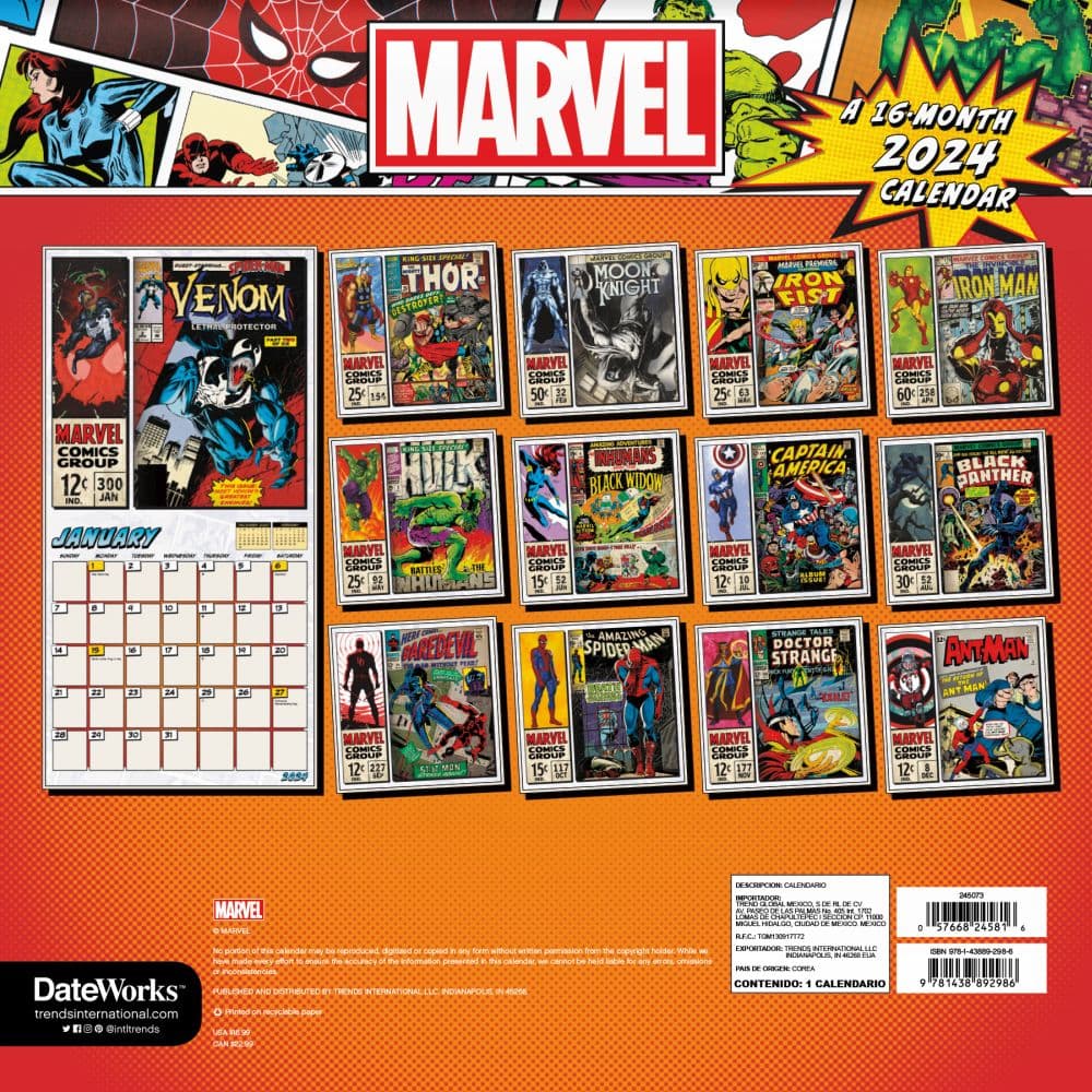 Marvel Comics 2024 Wall Calendar