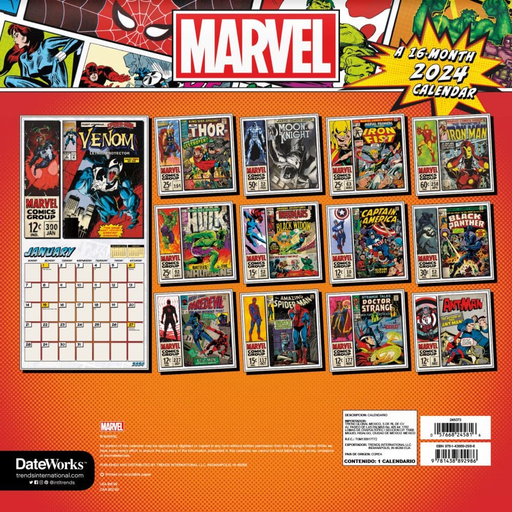 Marvel Comics 2024 Wall Calendar Alternate Image 2