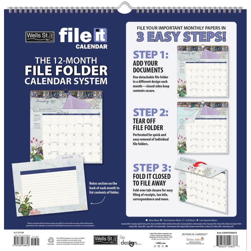 Botanical Gardens File It 2026 Wall Calendar_ALT3