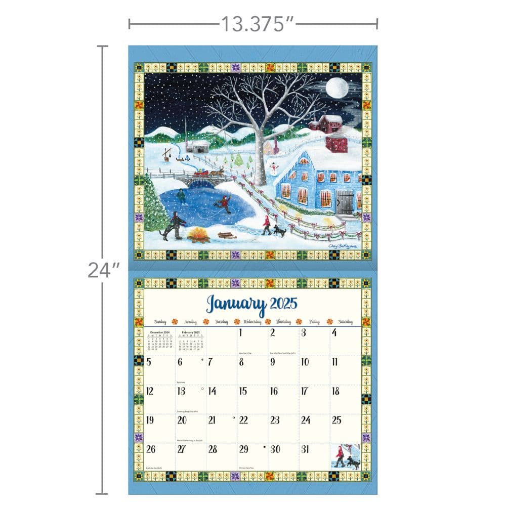 Country Sampler 2025 Wall Calendar by Cheryl Bartley