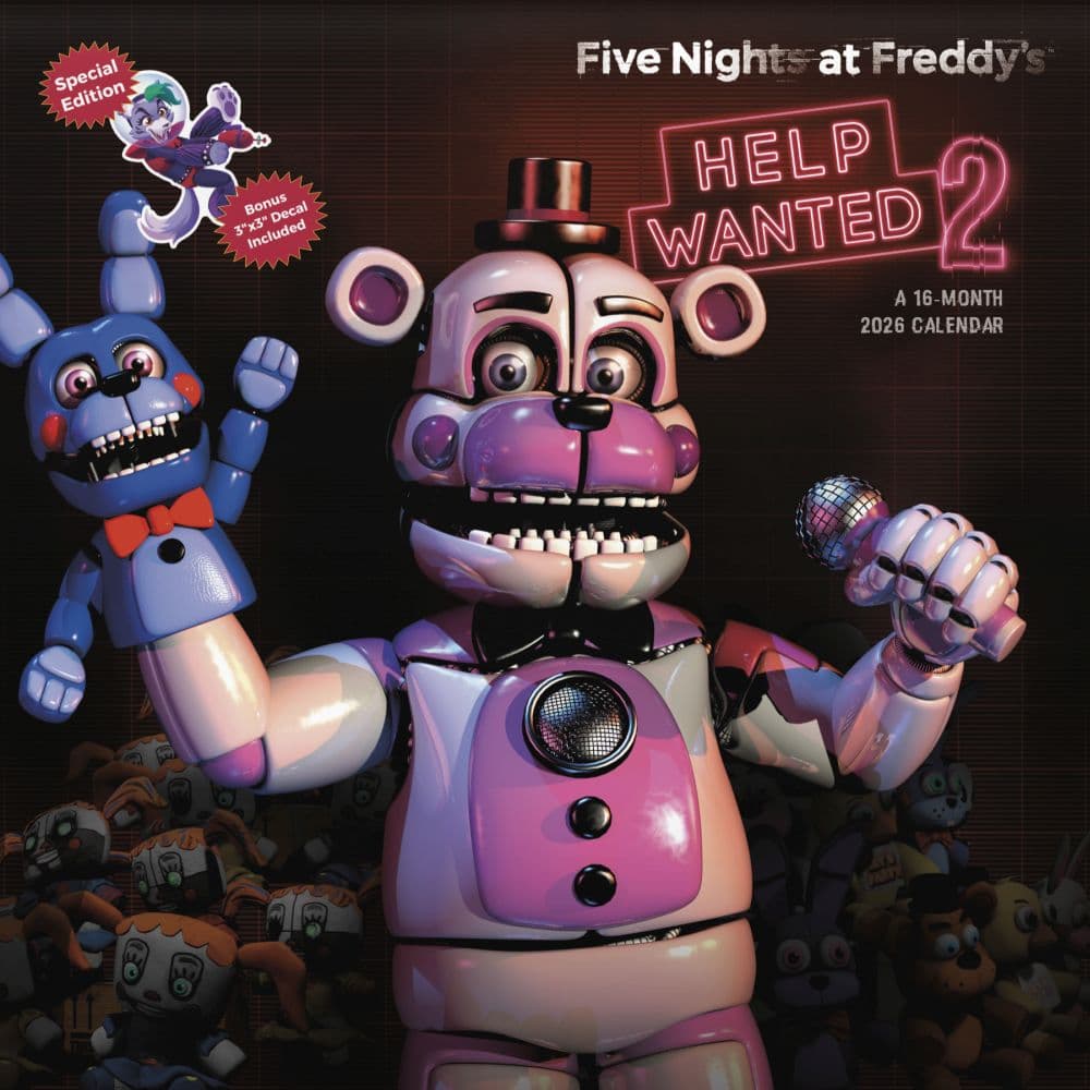 Five Nights At Freddys 2 Exclusive With Decal 2026 Wall Calendar Main Image