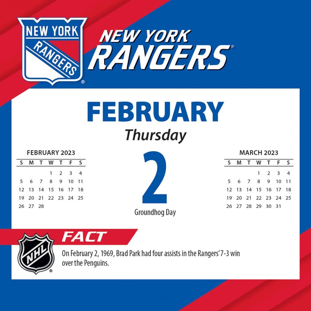 New York Rangers 2023 Desk Calendar - Calendars.com