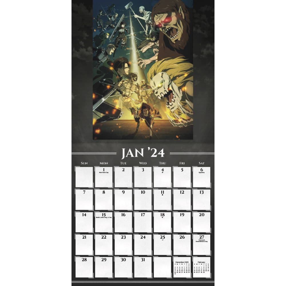 Attack on Titan 2024 Wall Calendar Alternate Image 3