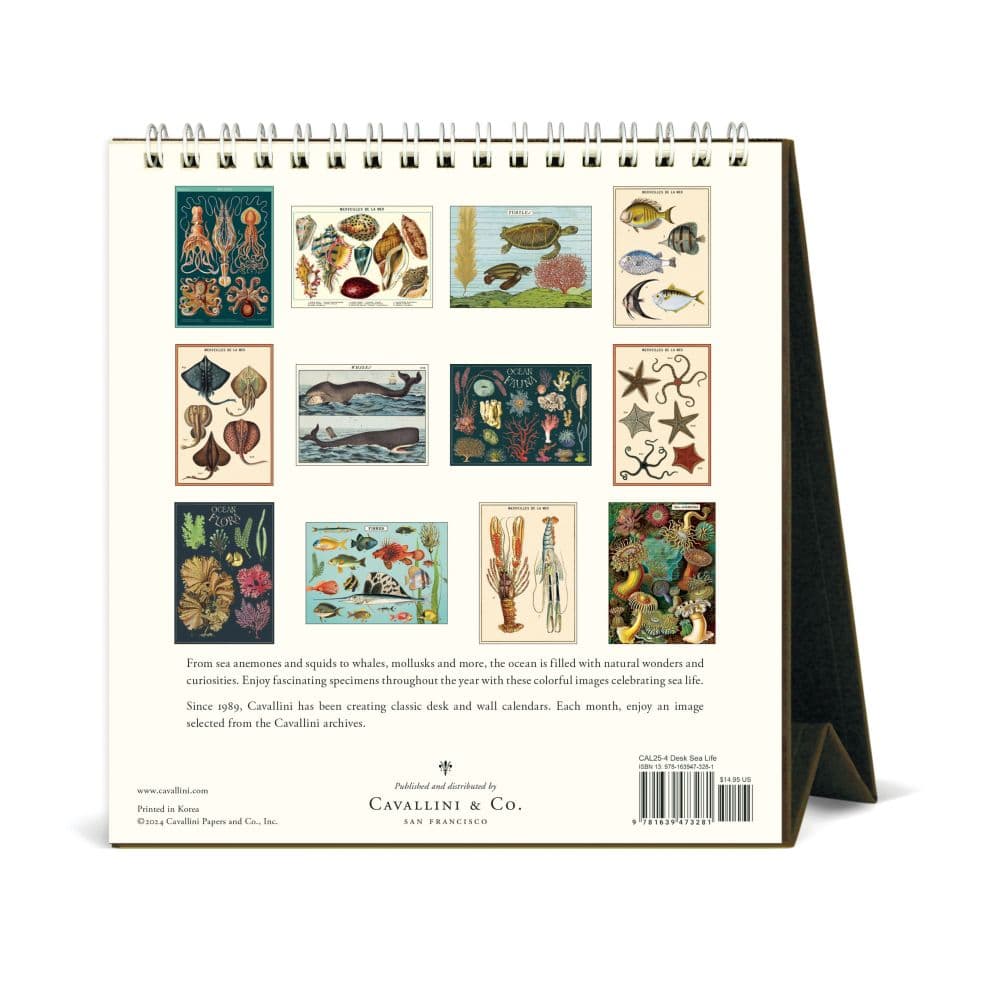 Sea Life 2025 Easel Desk Calendar Second Alternate Image width="1000" height="1000"