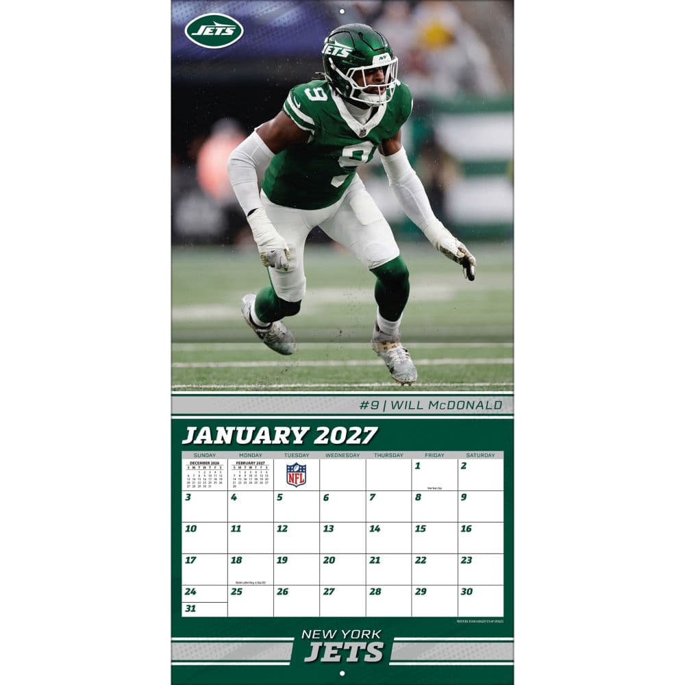 NFL New York Jets 2027 Wall Calendar Third  Alternate Image