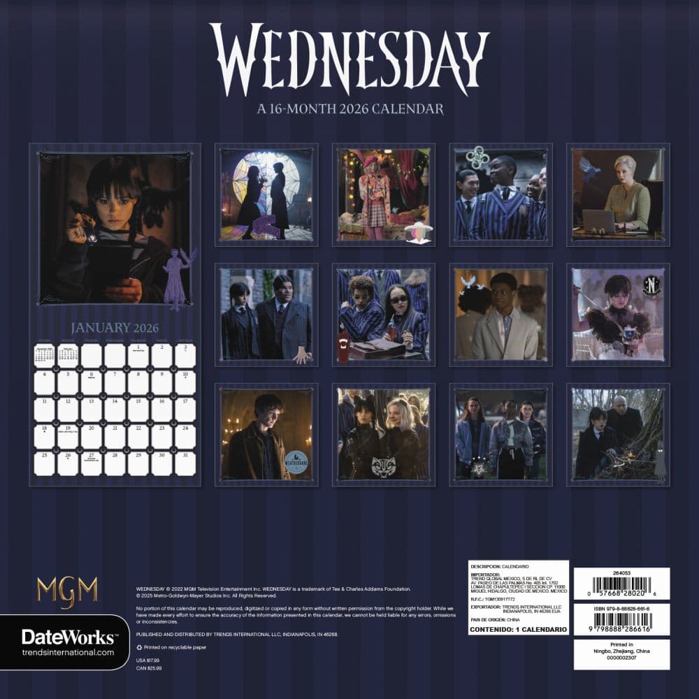 Wednesday 2026 Wall Calendar First Alternate Image