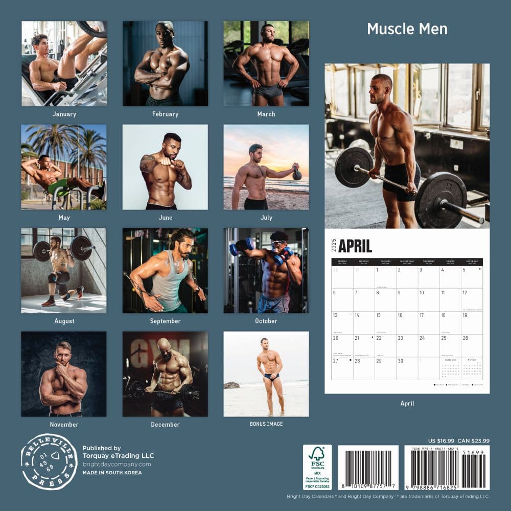 Muscle Men 2025 Wall Calendar First Alternate Image width="1000" height="1000"