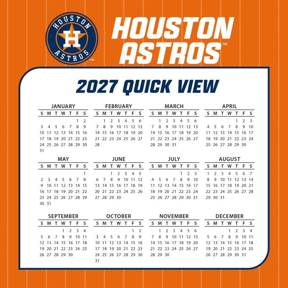 MLB Houston Astros 2027 Desk Calendar Fourth Alternate Image