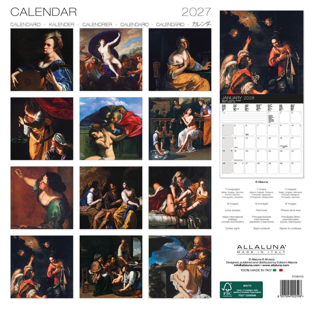 Gentileschi 2027 Wall Calendar First Alternate Image