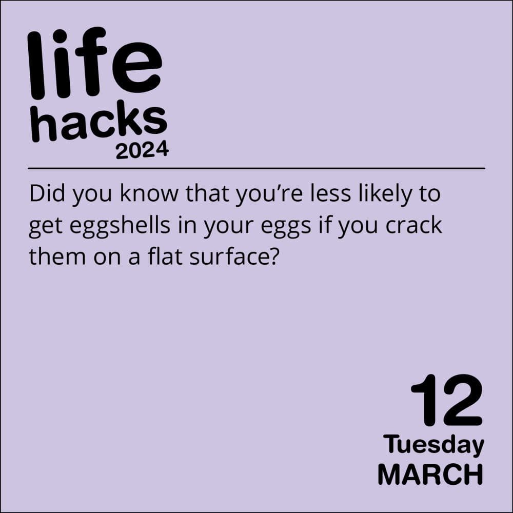 Life Hacks 2024 Desk Calendar