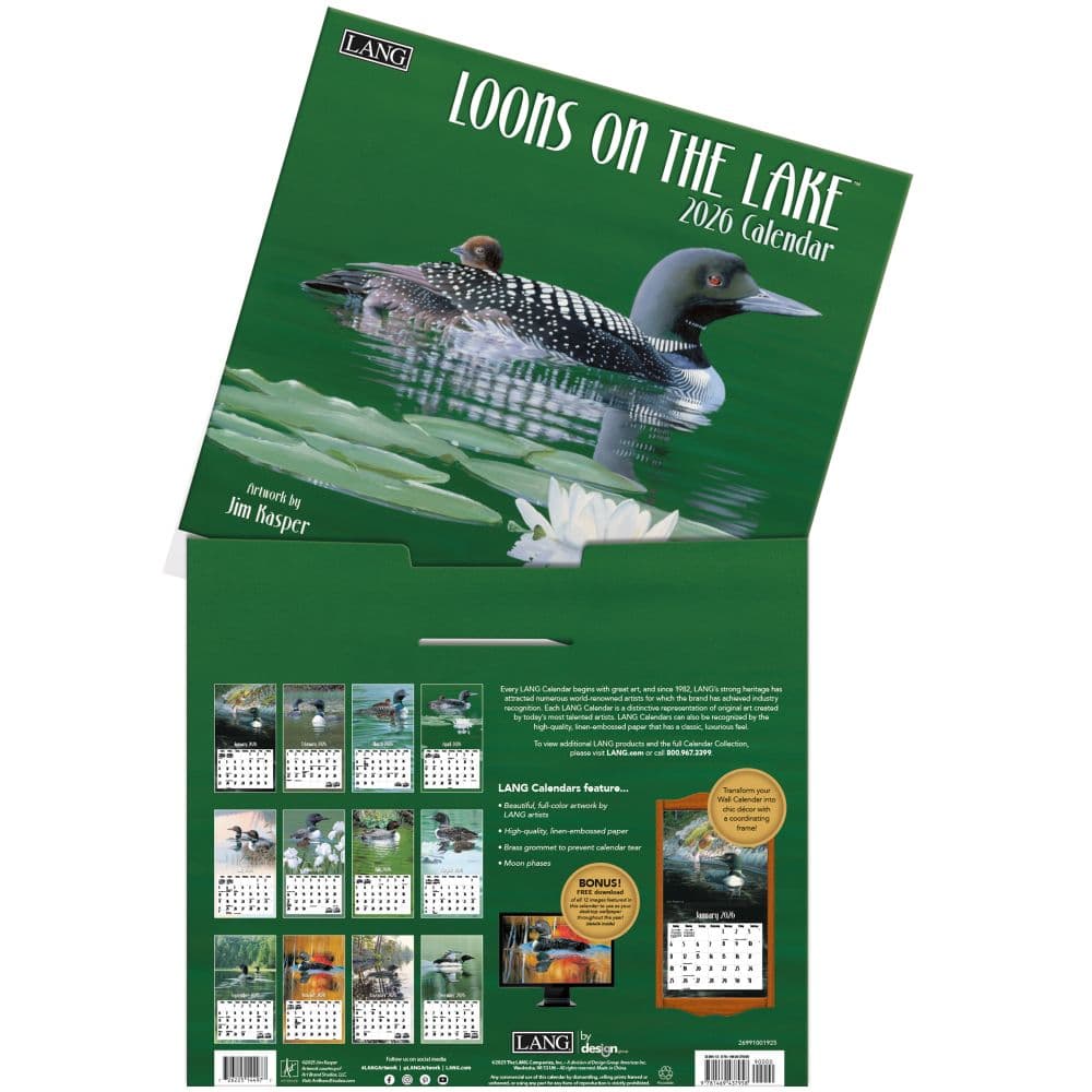 Loons on the Lake 2026 Wall Calendar by Jim Kasper_ALT3