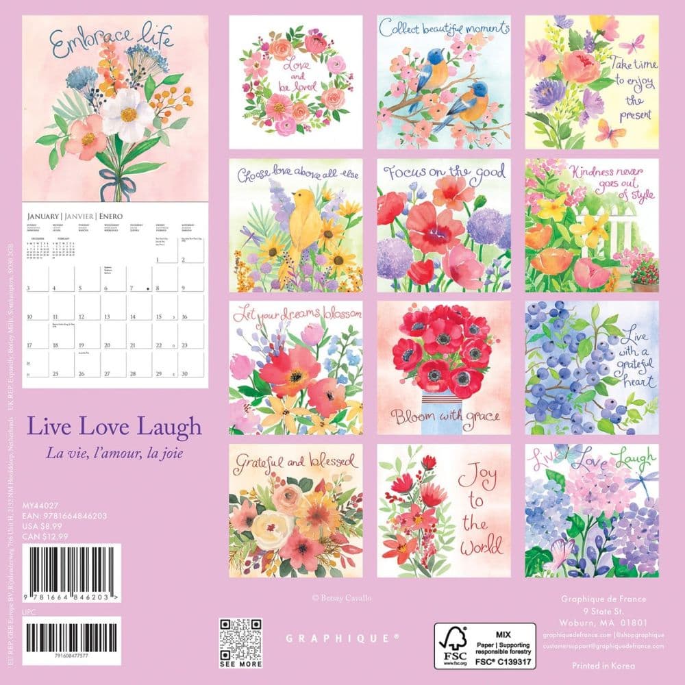 Live Love Laugh 2027 Mini Wall Calendar First Alternate Image