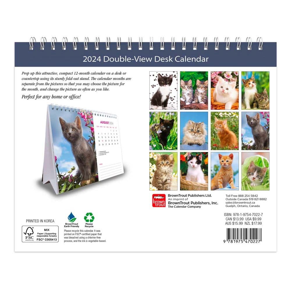 Kittens 2024 Easel Desk Calendar