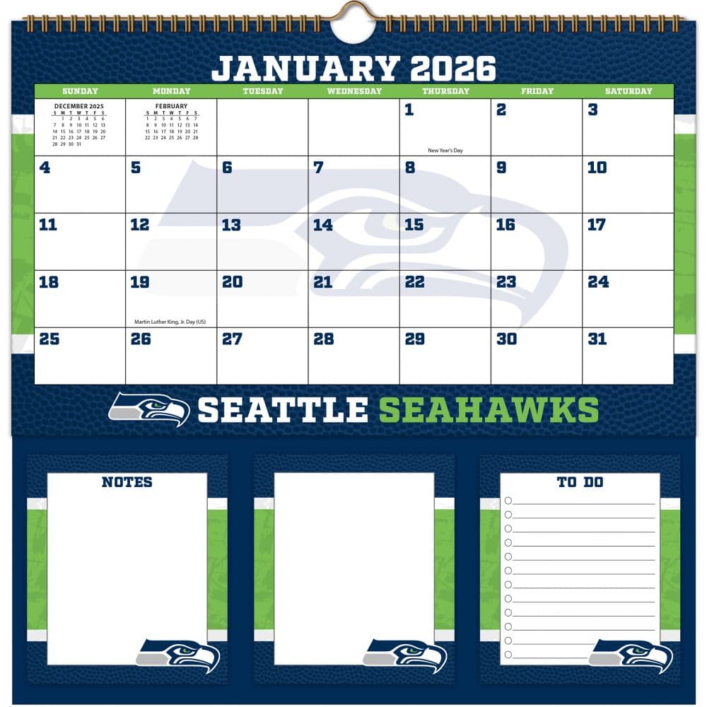 image NFL Seattle Seahawks 2026 Memomate Spiral Wall Calendar