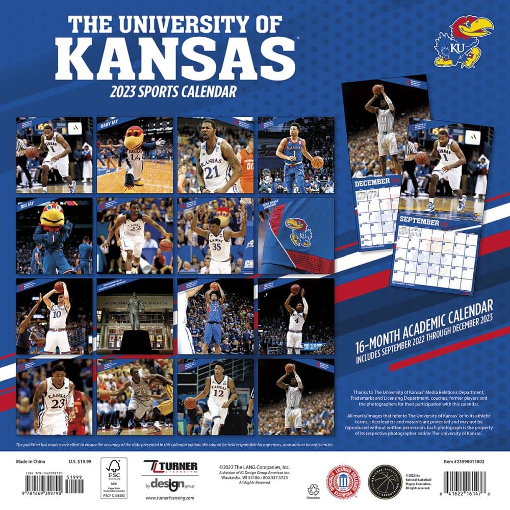 Kansas Jayhawks 2023 Wall Calendar - Calendars.com