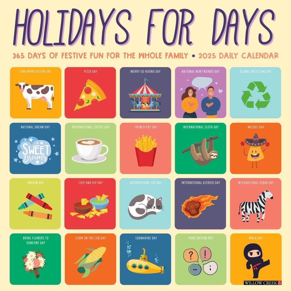 Holidays for Days 2025 Wall Calendar Main Image