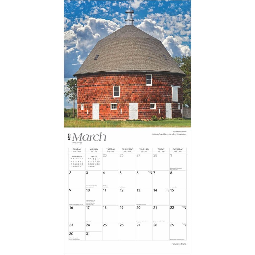 Hawkeye State Iowa Places 2025 Wall Calendar Second Alternate Image