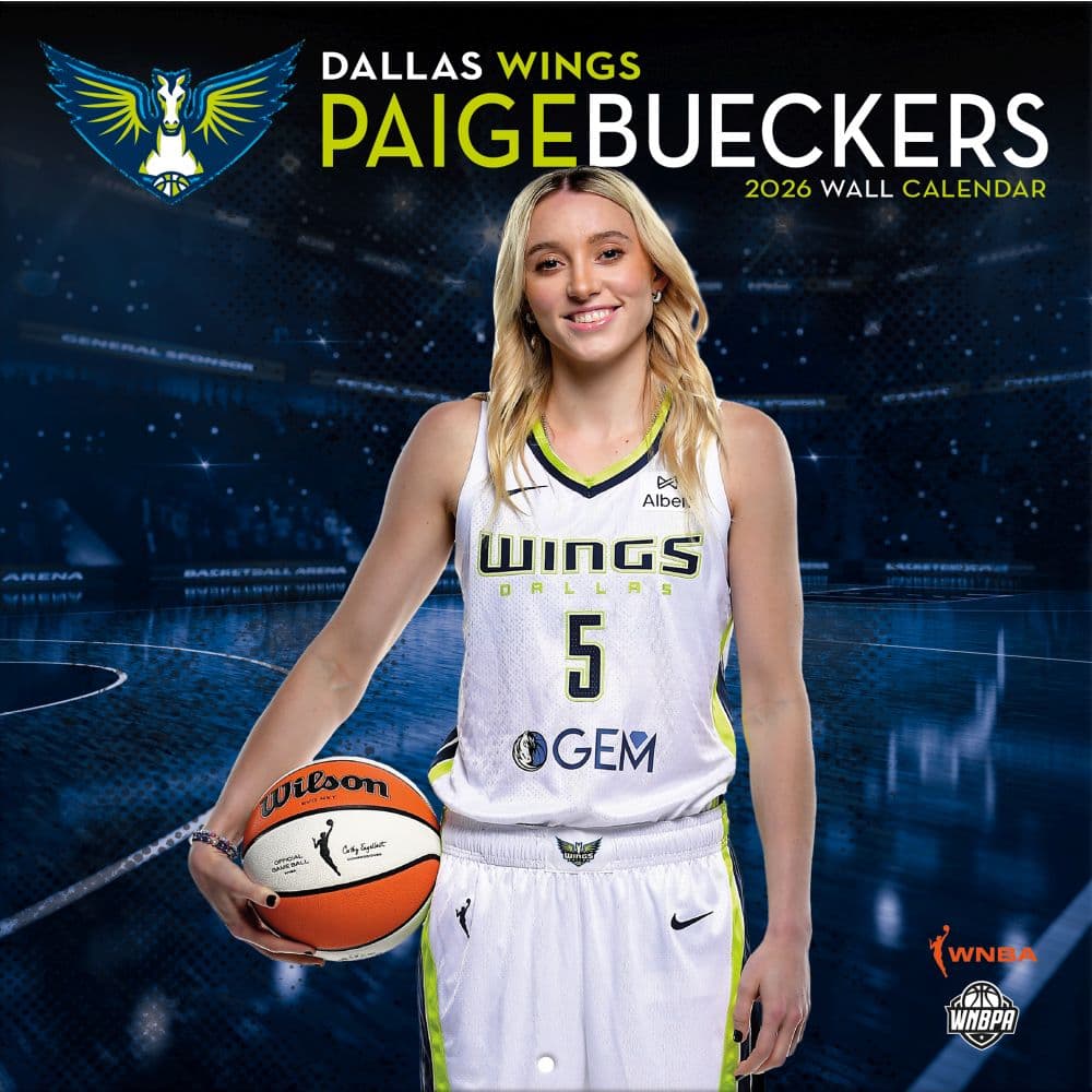 WNBA Dassas Wings Paige Bueckers 2026 Wall Calendar Main Product Image