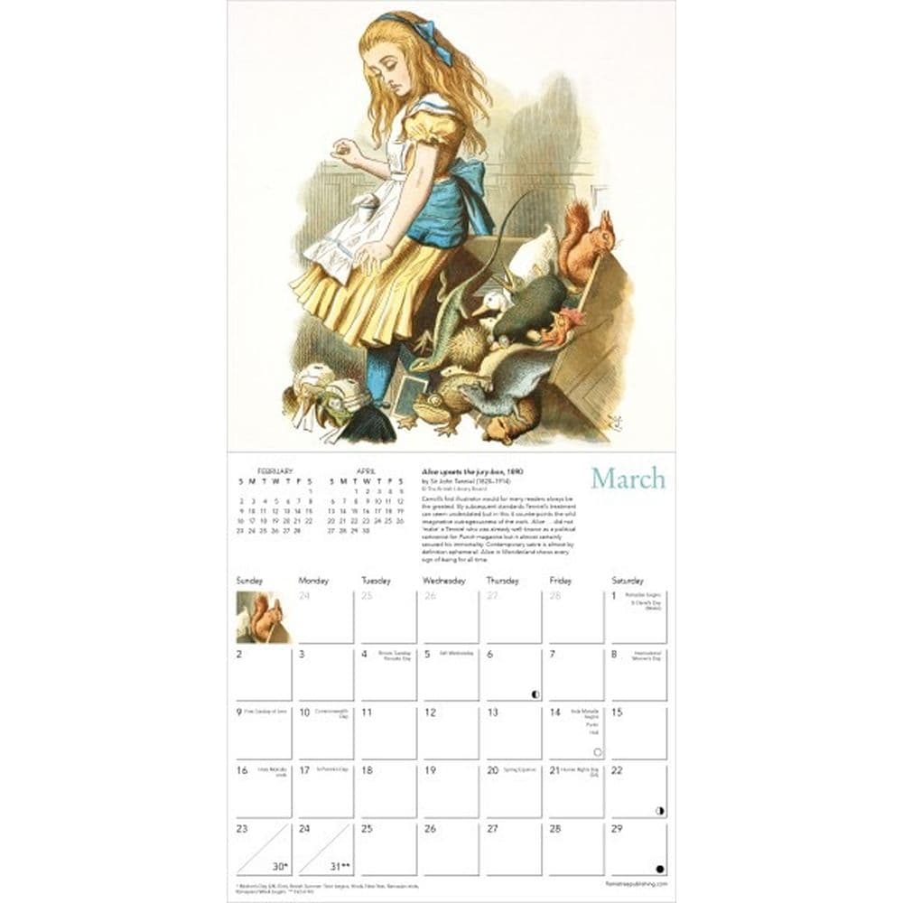 Alice In Wonderland 2025 Mini Wall Calendar Second Alternate Image