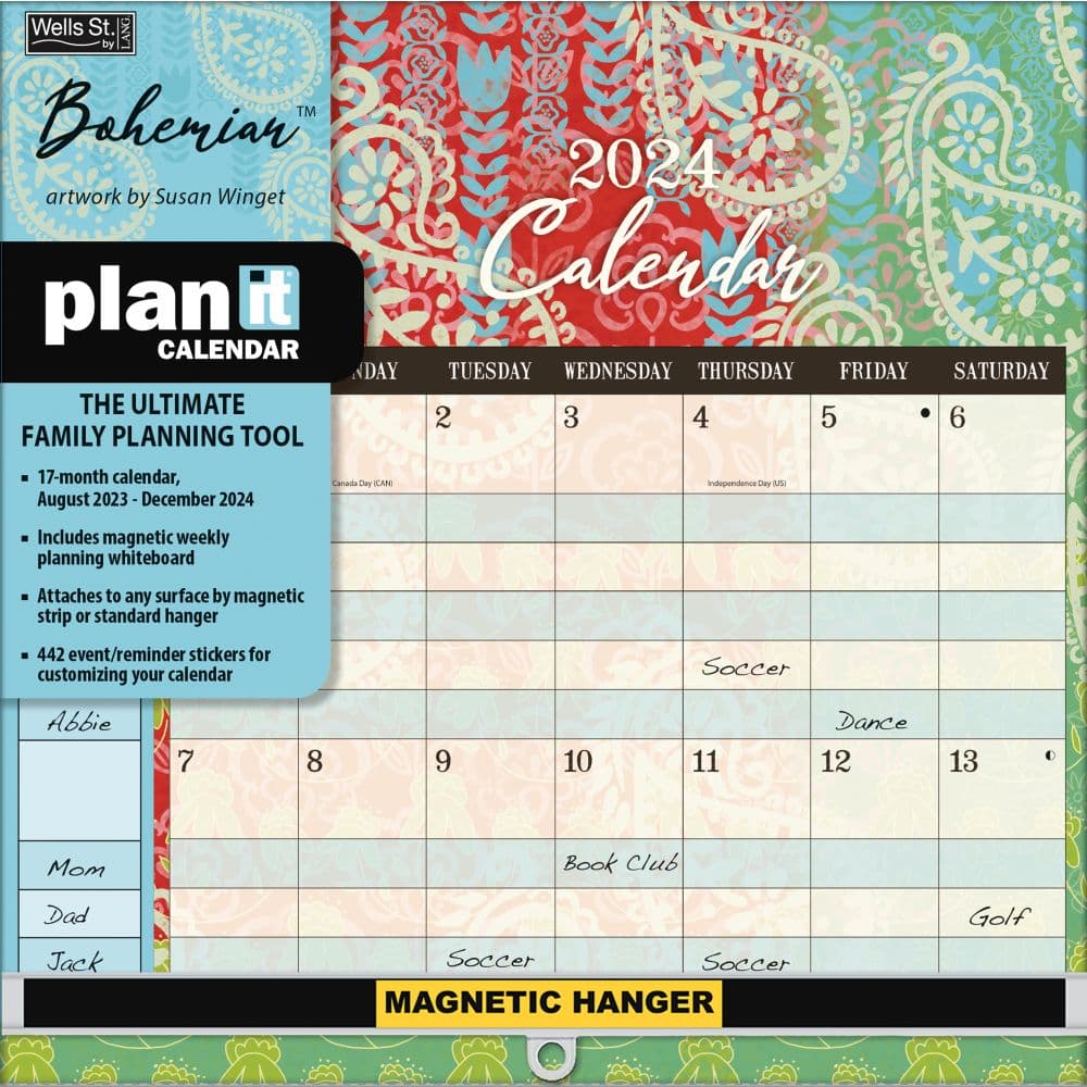 Bohemian Plan It 2024 Wall Calendar Main Product  Image width=&quot;1000&quot; height=&quot;1000&quot;
