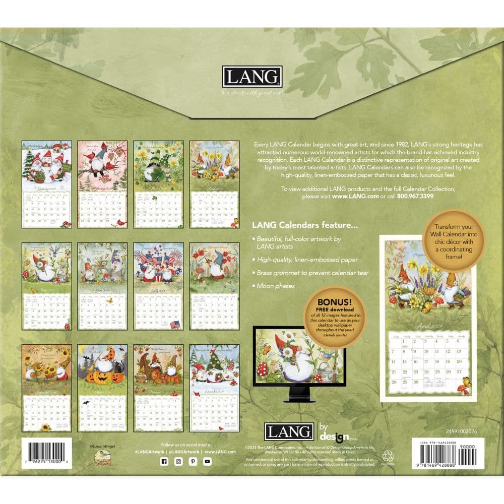 Gnome Sweet Gnome 2024 Wall Calendar Calendars com