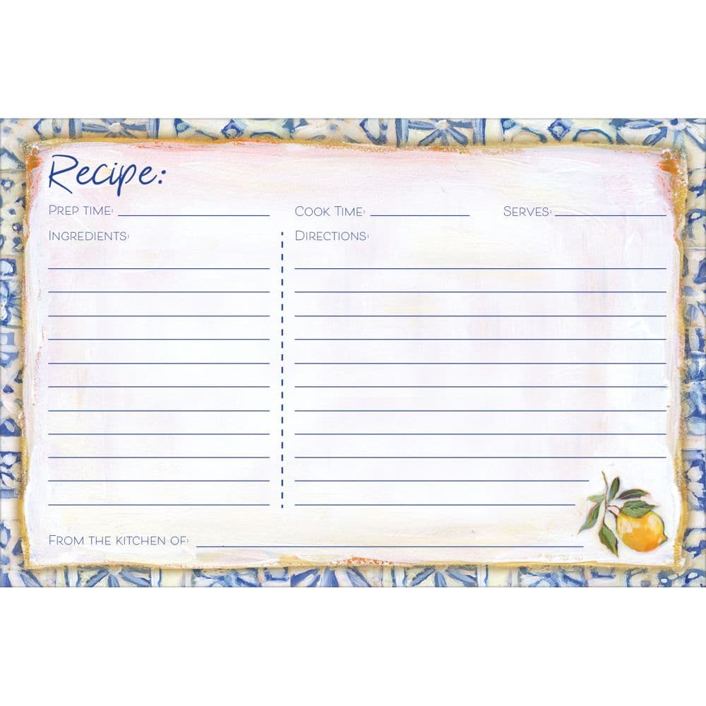 Portofino Cucina 4X6 Recipe Cards Main Product Image